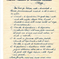 Documento inviato da Enea Foà - padre di Giorgio Nullo e marito di Doralice - nel dopoguerra al Cln. Pagina 1